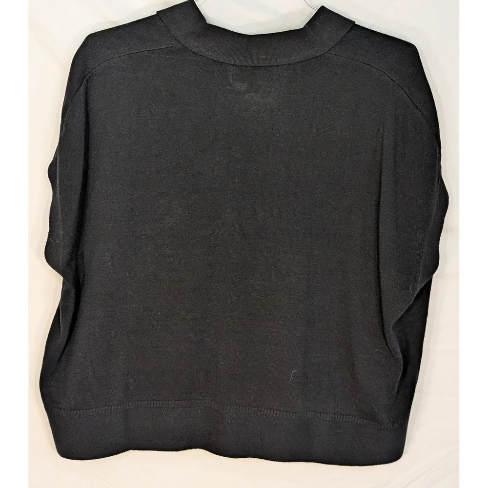 Banana Republic Black Cotton Linen Blend Polo Sweater Top 443002-04-1 XS/S